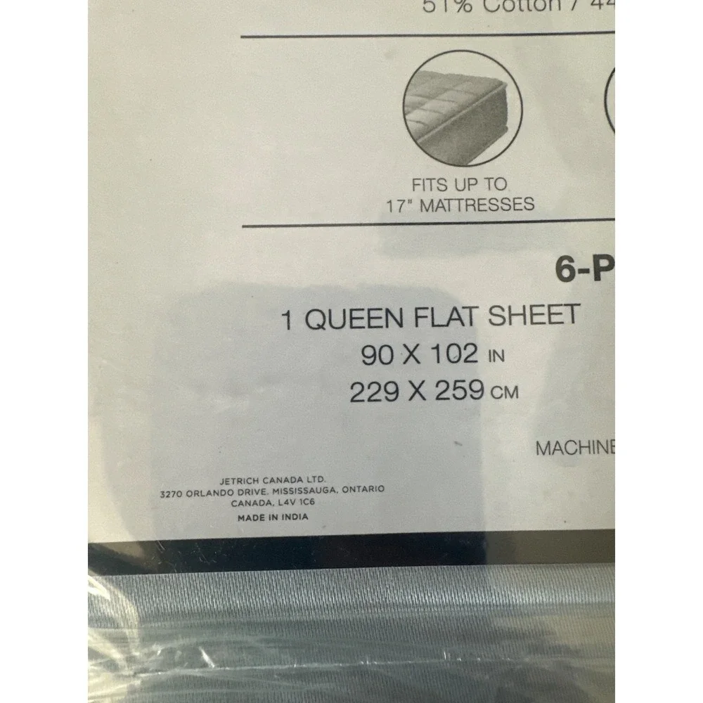 Brixton Avenue Wentworth 6 Piece Queen Size Sheet Set Jet Blue 1200 Thread Count